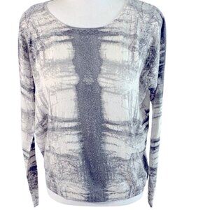 Abstract Gray and White Sweater